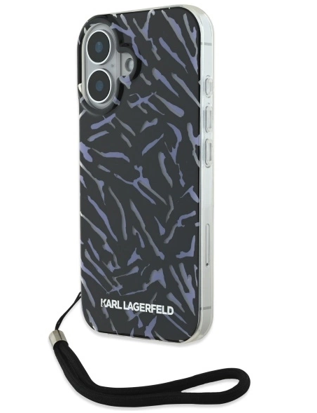 Karl Lagerfeld  Zebra With Cord Back Case for Apple iPhone 16