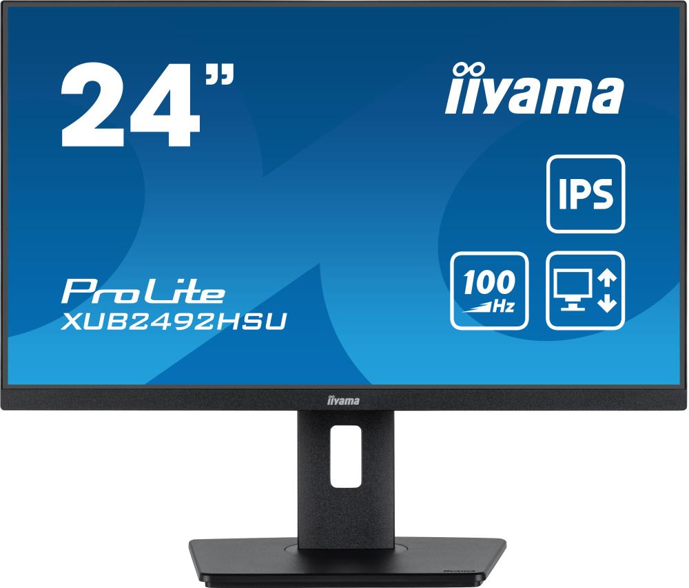 LCD Monitor | IIYAMA | XUB2492HSU-B6 | 24" | Panel IPS | 1920x1080 | 16:9 | Matte | 0.4 ms | Speakers | Swivel | Pivot | Height adjustable | Tilt | Colour Black | XUB2492HSU-B6