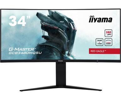 LCD Monitor | IIYAMA | 34" | Gaming/Curved/21 : 9 | Panel VA | 3440x1440 | 21:9 | 180Hz | Matte | 0.4 ms | Speakers | Height adjustable | Tilt | Colour Black | GCB3480WQSU-B1