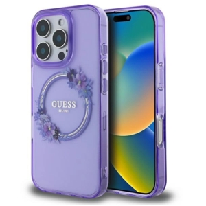 Guess IML Flowers Wreath MagSafe Case for Apple iPhone 16 Pro Max