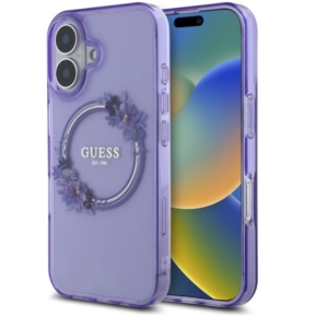 Guess IML Flowers Wreath MagSafe Case for Apple iPhone 16