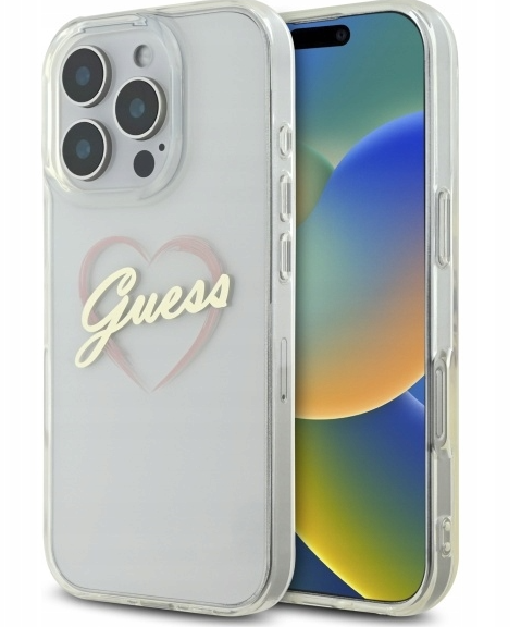 Guess IML Heart Защитный Чехол для Apple iPhone 16 Pro Max