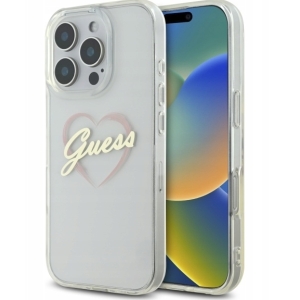 Guess IML Heart Защитный Чехол для Apple iPhone 16 Pro Max