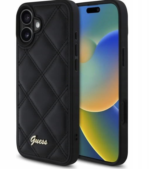 Guess Quiled Metal Logo Back Case for Apple iPhone 16