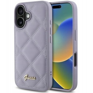 Guess Quiled Metal Logo Back Case for Apple iPhone 16