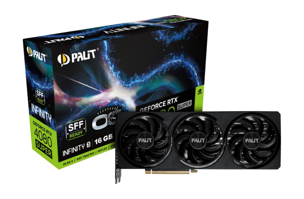 Graphics Card | PALIT | NVIDIA GeForce RTX 4080 SUPER | 16 GB | GDDR6X | 256 bit | PCIE 4.0 16x | GPU 2295 MHz | Two and Half Slot Fansink | 1xHDMI | 3xDisplayPort | NED408SS19T2-1032S