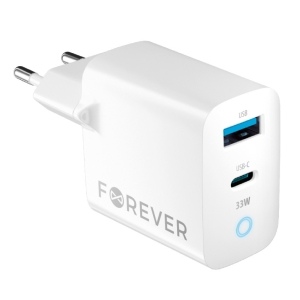 Forever TC-06 GaN Адаптер PD / QC / 1x USB-C / 1x USB / 33W