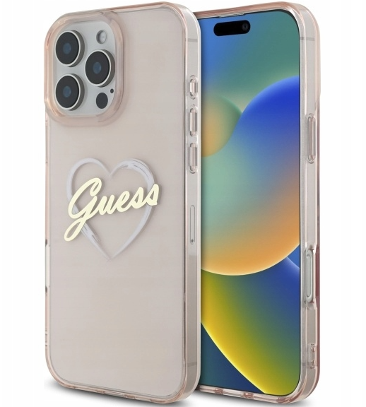 Guess IML Heart Back Case for Apple iPhone 16 Pro