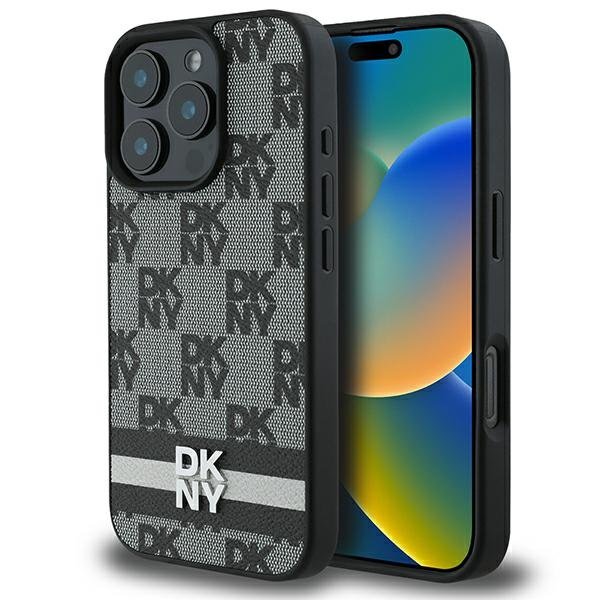 DKNY Checkered Pattern & Printed Stripes Защитный Чехол для Apple iPhone 16 Pro