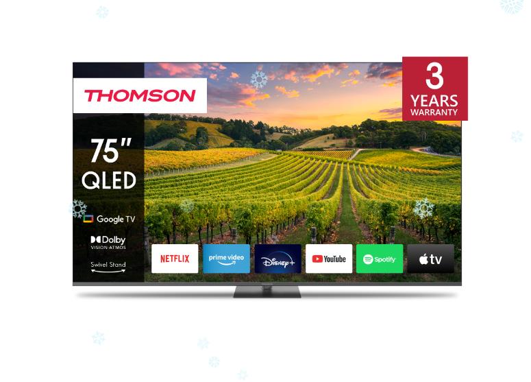 TV Set | THOMSON | 75" | 4K/Smart | QLED | 3840x2160 | Bluetooth | Google TV | 75QG5C14