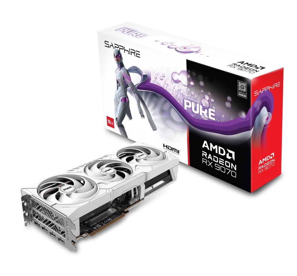 Graphics Card | SAPPHIRE | AMD Radeon RX 9070 | 16 GB | GDDR6 | 256 bit | PCIE 5.0 16x | Triple slot Fansink | 2xHDMI | 2xDisplayPort | 11349-02-20G