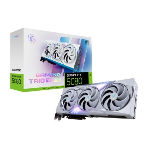 Graphics Card | MSI | NVIDIA GeForce RTX 5080 | 16 GB | GDDR7 | 256 bit | PCIE 5.0 16x | Dual Slot Fansink | 1xHDMI | 3xDisplayPort | 508016GGAMTRIOOCWHI