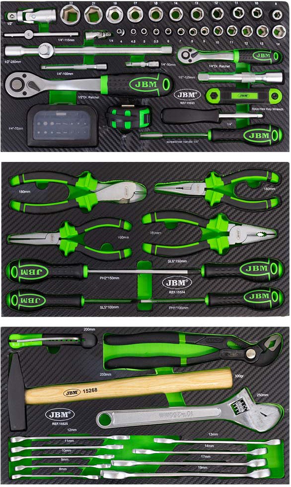 97-OS. 3X1 / 1 MOODULITE KOMPLEKT TÖÖRIISTAKASTILE PU-PANEELIS JBM*