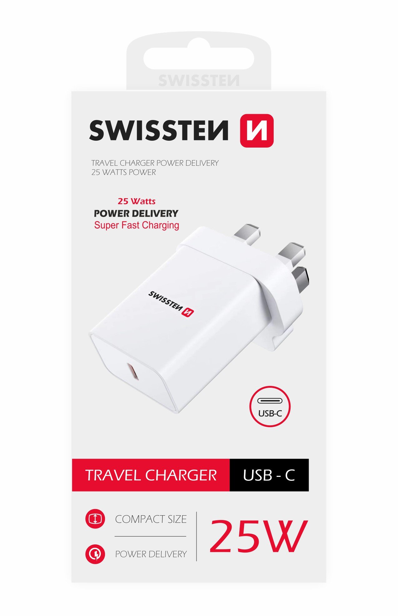 Swissten Зарядное устройство PD USB-C для UK разъем 25W