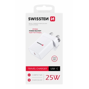 Swissten Travel Charger PD USB-C for UK socket 25W