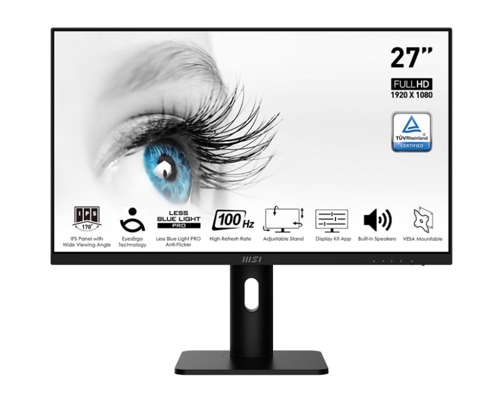 LCD Monitor | MSI | PRO MP273AP | 27" | Panel IPS | 1920x1080 | 16:9 | 100Hz | Matte | 4 ms | Speakers | Swivel | Pivot | Height adjustable | Tilt | Colour Black | PROMP273AP