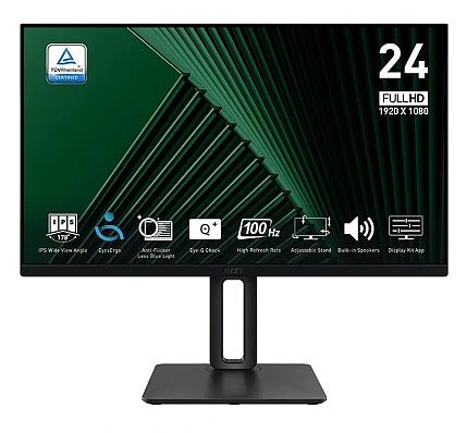 LCD Monitor | MSI | PRO MP245PG | 23.8" | Business | Panel IPS | 1920x1080 | 16:9 | 100Hz | Matte | 1 ms | Swivel | Pivot | Height adjustable | Tilt | Colour Black | PROMP245PG