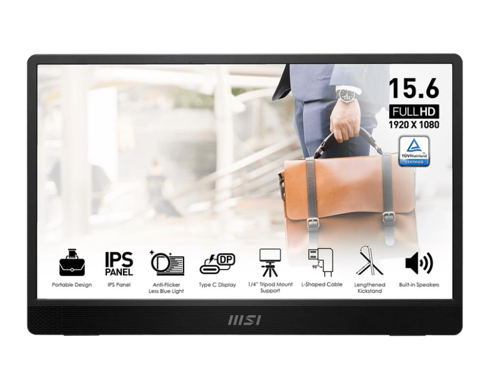 LCD Monitor | MSI | PRO MP161 E2U | 15.6" | Business | Panel IPS | 1920x1080 | 16:9 | 60Hz | Matte | Speakers | Tilt | Colour Black | PROMP161E2U