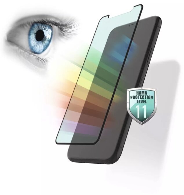 Hama Anti-Bluelight+Anti-bacterial 3D Защитное Стекло для Apple iPhone 13 / 13 Pro