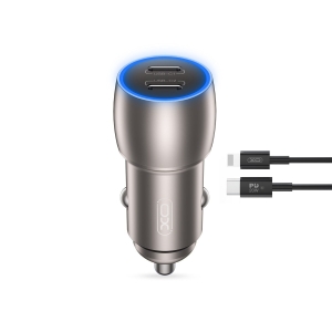 XO CC51 Car charger PD 40W / 2x USB-C / USB-C - Lightning cable