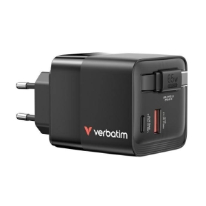 Verbatim 32217 GaN Charger 65W 2x USB-C / USB-A + Adapter