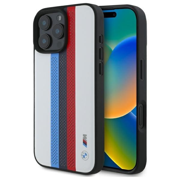 BMW M Perf. Tricolor Printed Stripes MagSafe Защитный Чехол для Apple iPhone 16 Pro Max