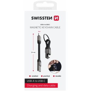 Swissten Magnetic Keychain USB-A - USB-C Cable 9.7cm