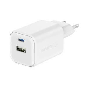 Swissten Travel Charger GaN USB-C / PD USB-A / 18W QC / 45W