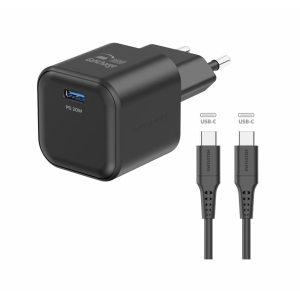 Swissten Travel Charger GaN USB-C 20W PD + Data Cable USB-C-USB-C 1.2m