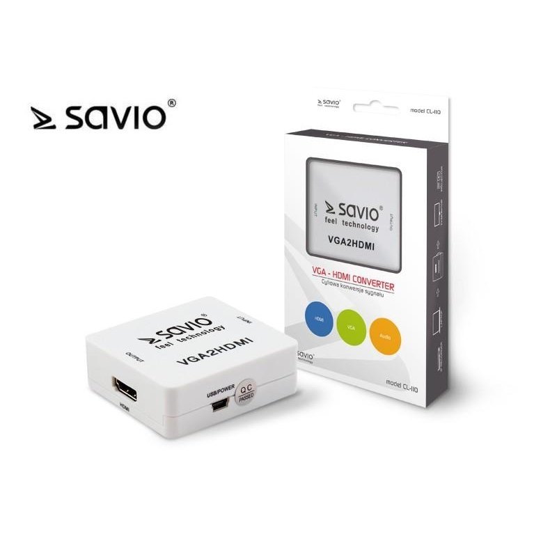 Savio CL-110 VGA2HDMI Adapter for signal converting from VGA to HDMI