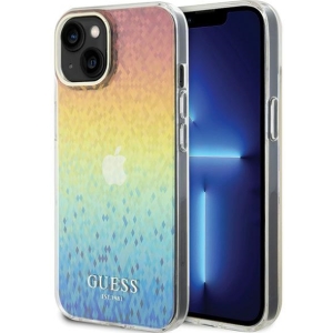 Guess IML Faceted Mirror Disco Iridescent Case for iPhone Apple 15