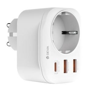 Devia Power socket PD charger 20W USB-C 2x USB 3A