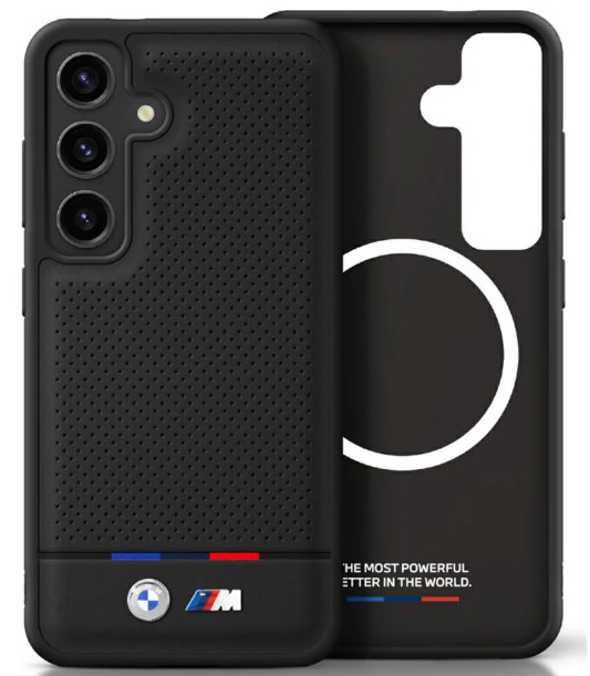 BMW Leather Tricolor Stripe with MagSafe Чехол для Samsung Galaxy S25