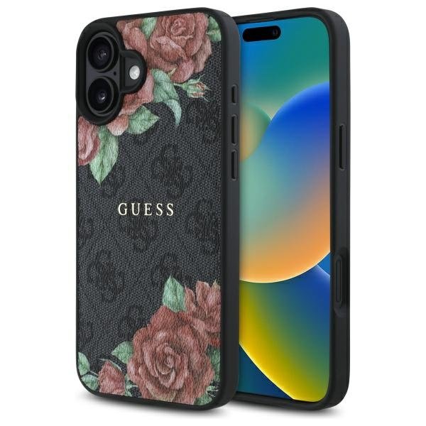 Guess GUHMP16SP4ROPEMCK 4G Flowers Print MagSafe Чехол для Apple iPhone 16