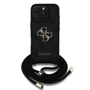 Guess GUHCP16LP4GMGCRK PU 4G Metal Logo Crossbody Strap Case for Apple iPhone 16 Pro