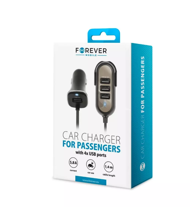 Forever PC-01 Car charger 4x USB / 5.8 A