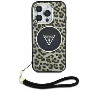 Guess HC IML Leopard Triangle Cord Strap Case Защитный чехол для Apple iPhone 16 Pro