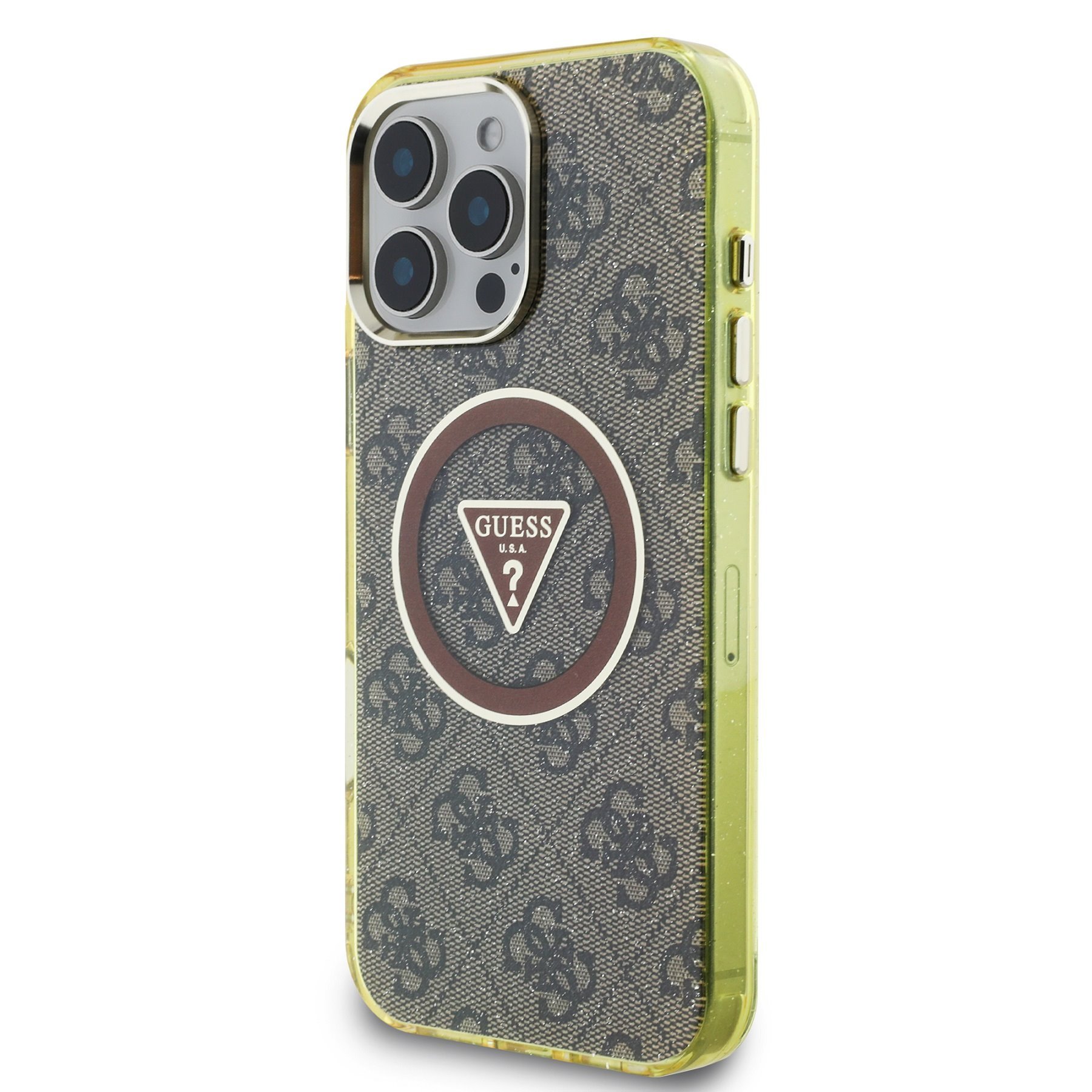 Guess IML 4G Glitter and Triangle Logo MagSafe Защитный чехол для Apple iPhone 16 Pro