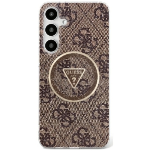 Guess 4G Glitter Triangle Buttons MagSafe Case for Samsung Galaxy S25