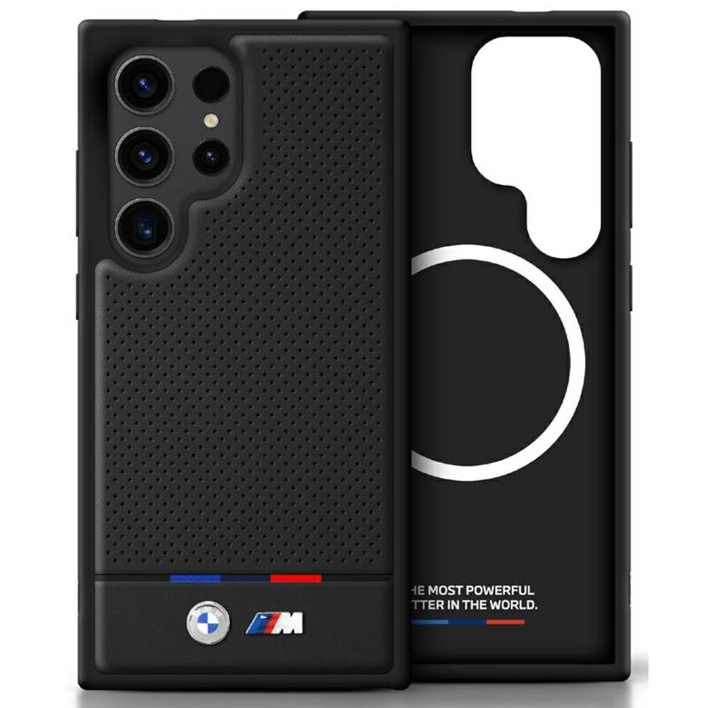 BMW Leather Tricolor Stripe with MagSafe Чехол для Samsung Galaxy S25 Ultra