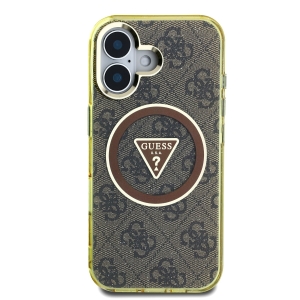 Guess IML 4G Glitter and Triangle Logo MagSafe Case for Apple iPhone 16