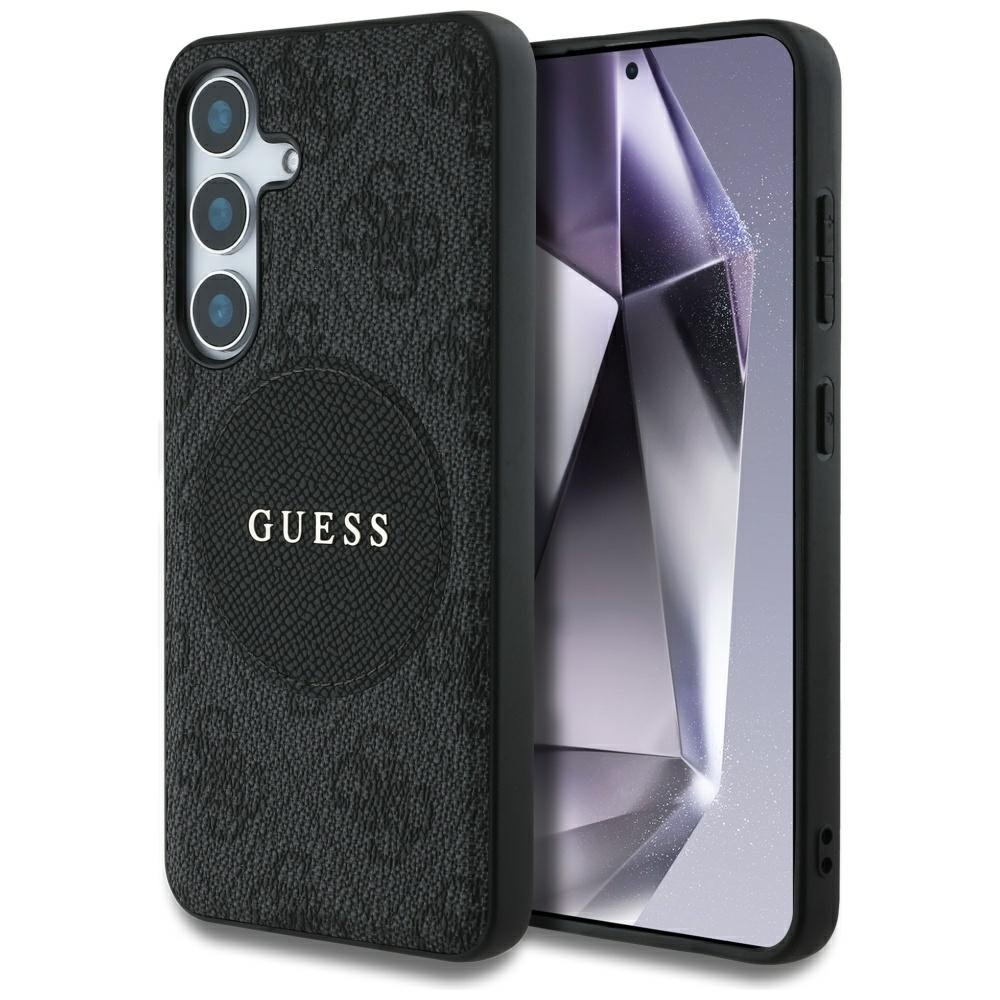 Guess 4G Round Patch Classic Logo MagSafe Case for Samsung Galaxy S25