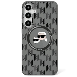 Karl Lagerfeld Button Karl&Choupette Heads On KL Pattern MagSafe Чехол для Samsung Galaxy S25