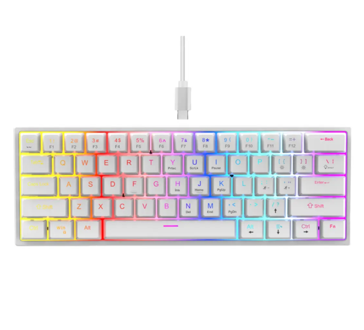 RoGer K61 Gaming Mechanical Keyboard RGB / White