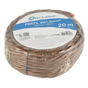 Electraline 16813 FRRTX Textile cable 3G1.5 mm² / 20 m