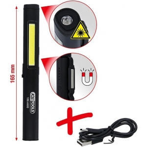 TASKULAMP "PLIIATS" TÜÜPI LAETAV 350LM. UV JA LASEROSUTIGA KS TOOLS