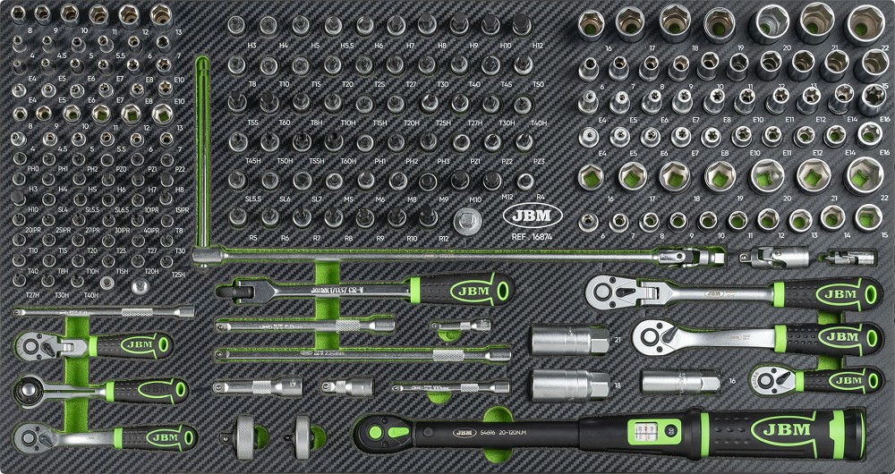 212-OS. 3 / 8"+1 / 4" PADRUNITE. OTSIKUTE + MOMENTVÕTME KOMPLEKT JBM