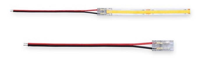 LED RIBA TOITEÜHENDUS JUHTMEGA 8MM ÜHEVÄRVILISELE RIBALE KOBI