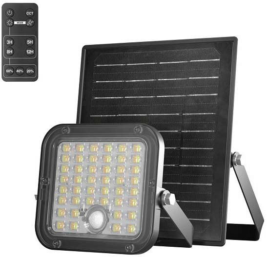 LED SOLAR VALGUSTI LIIKUMISANDURIGA+PULT 10W 2CCT IP65 PREMIUM KOBI
