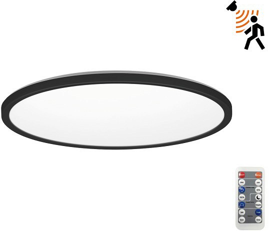 230V LED PLAFOON / VALGUSTI NIVERA ANDUR+ PULT MUST 24W 3CCT IP54 KOBI